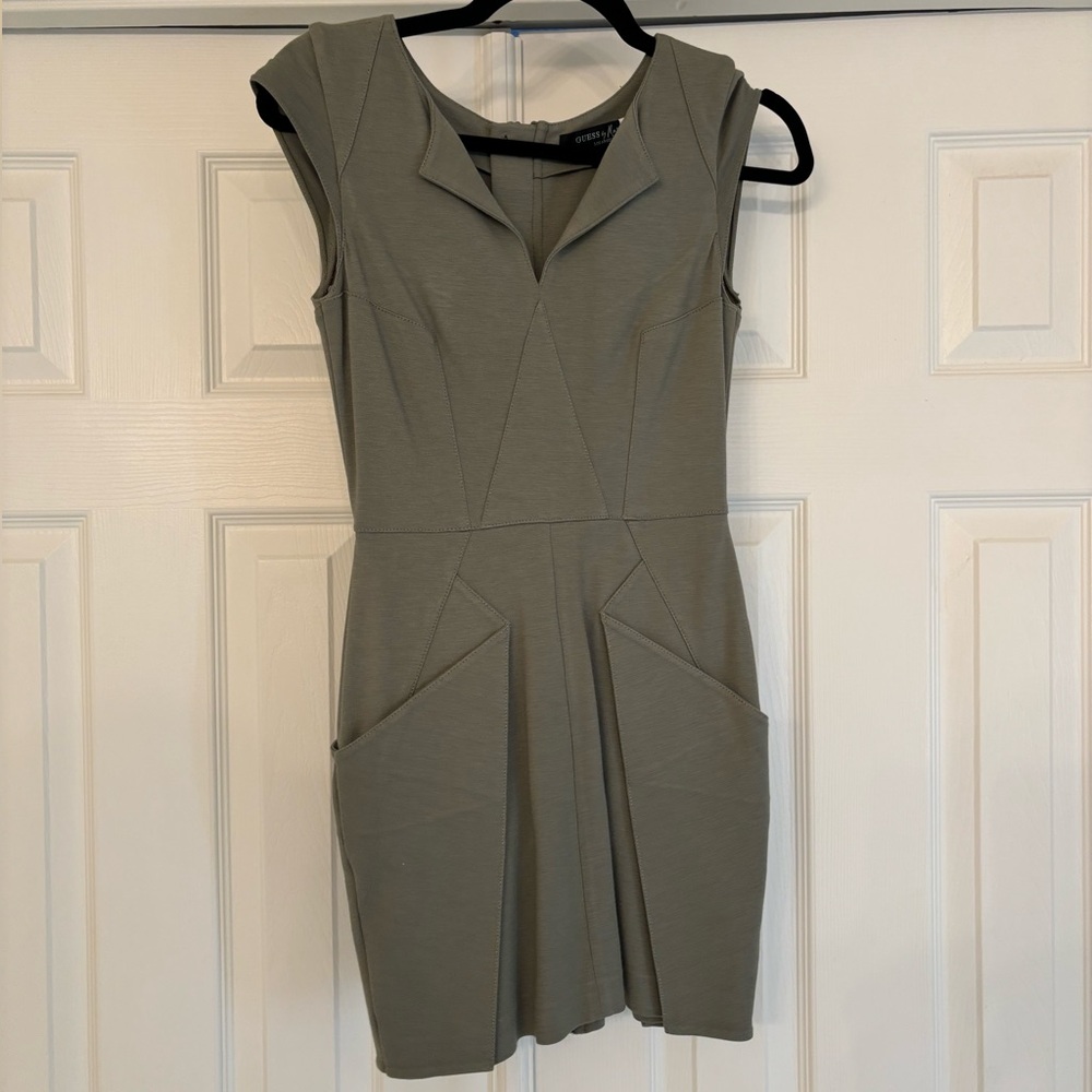 Army green Marciano mini dress